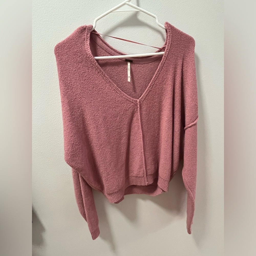 Free People Pink Slouchy Sweater oversized